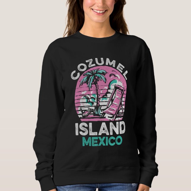 Cozumel Mexico Beaches Retro Cool Distressed Graph T Shirt (Framsida)