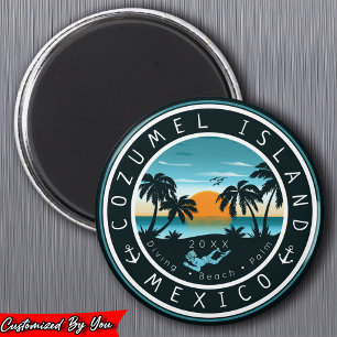 Cozumel Mexico Dyka Sunset Souvenir 80s Magnet