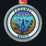 Cozumel Mexico Scuba Badge Julgransprydnad Metall<br><div class="desc">Konstruktion av Cozumel-vektor. En mexikansk ö i Karibiska havet,  som är en populär hamn för kryssningsfartyg som är känd för sin dyka och som är en frakt som är känd för sin .</div>