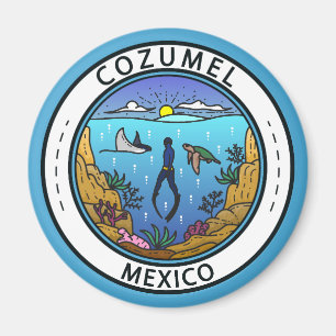 Cozumel Mexico Scuba Badge Magnet