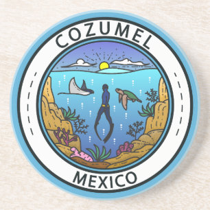 Cozumel Mexico Scuba Badge Underlägg