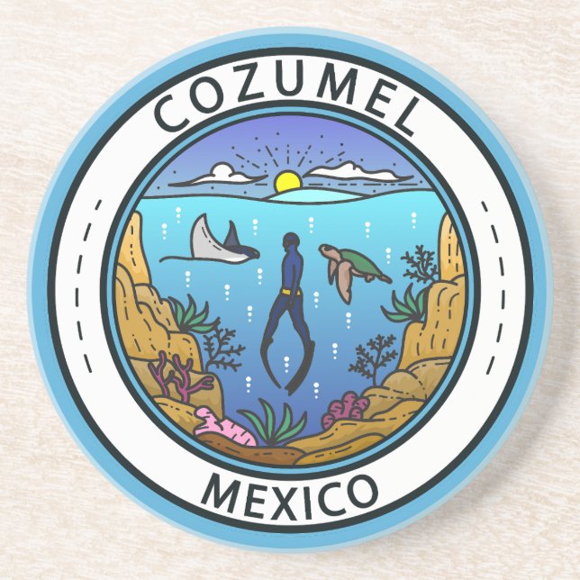 Cozumel Mexico Scuba Badge Underlägg (Framsidan)