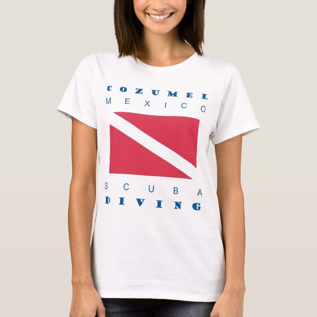 Cozumel Mexico Scubadyk Tee Shirt (Framsida)