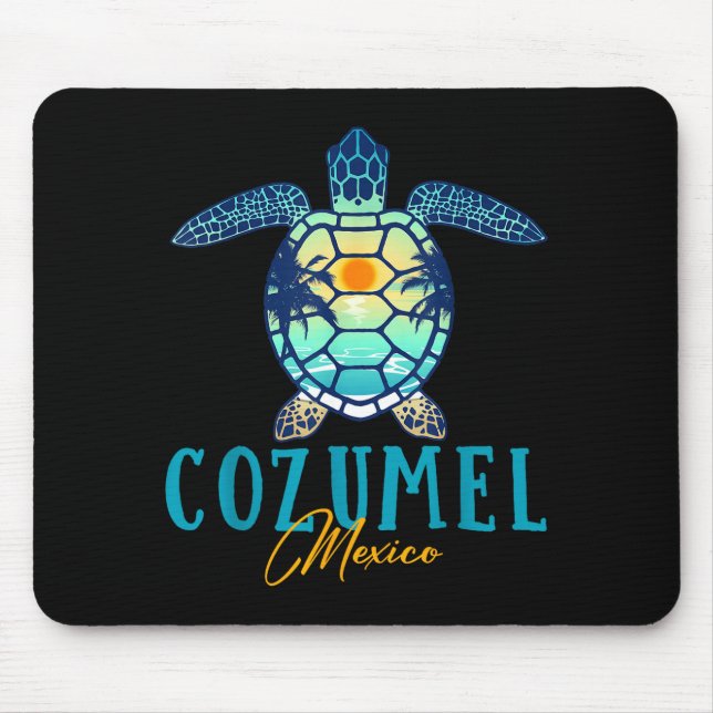 Cozumel Mexico Sea Turtle Palm Tree Sunset Beach V Musmatta (Framsidan)