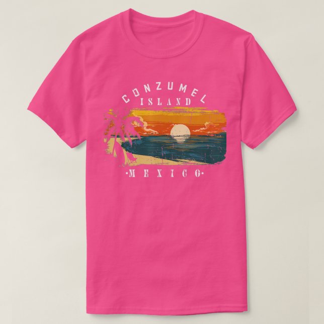 Cozumel Mexiko Beacher Retro Coola Distress 2 T Shirt (Design framsida)