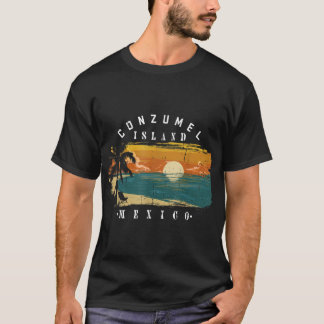 Cozumel Mexiko Beacher Retro Coola Distress Graph T Shirt