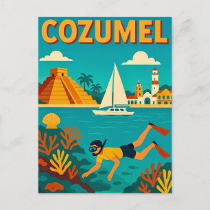 Cozumel Mexiko Färgglad vykort