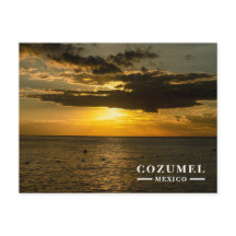 Cozumel Mexiko gyllene solnedgång oceanen