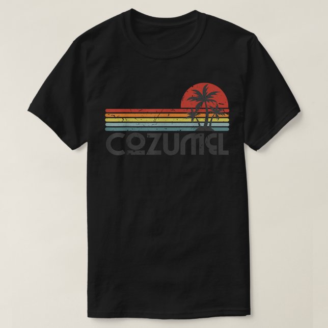 Cozumel Mexiko - Mexikanska golfen Beach Retro Sun T Shirt (Design framsida)
