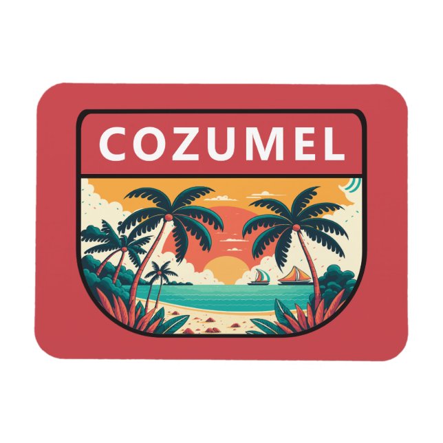 Cozumel Mexiko Retro Emblem Magnet (Horisontell)