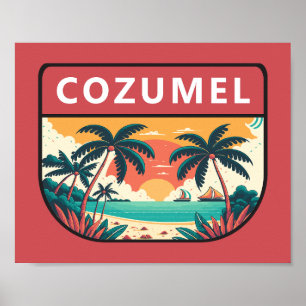 Cozumel Mexiko Retro Emblem Poster