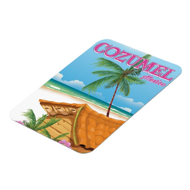 Cozumel Mexiko Vintage resaffichetryck Magnet (Vänstra Sidan)