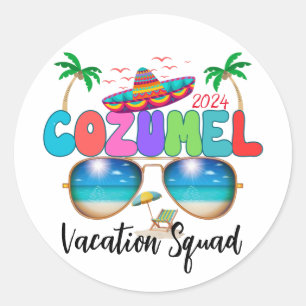 Cozumel Vacation Squad Sol, Sand och Memories Mex Runt Klistermärke