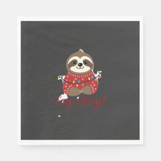 Cozy And Bright Sloth Christmas Lights (1) Pappersservett