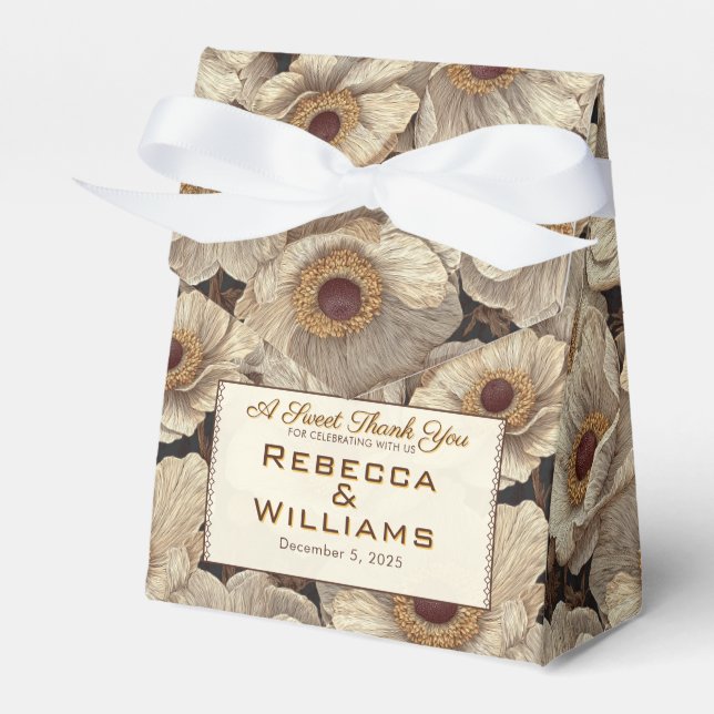 Cozy Anemones Themed Outdoor Wedding Presentaskar (Framsidan Sidan)