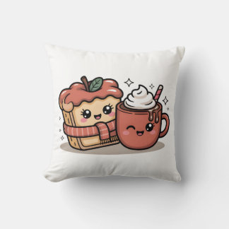 Cozy Autumn Coffee Girl Pillow Kudde