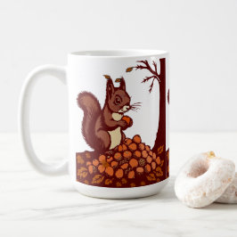 Cozy Autumn Squirrel Mug - Fall Harvest Coffee Cup Kaffemugg