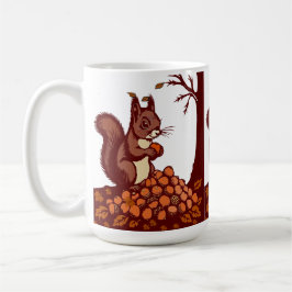 Cozy Autumn Squirrel Mug - Fall Harvest Coffee Cup Kaffemugg