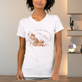 Cozy Autumn Woodland Fox Pumpkin T Shirt