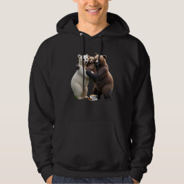 Cozy Bear Family Hug Adult Pullover Hoodie