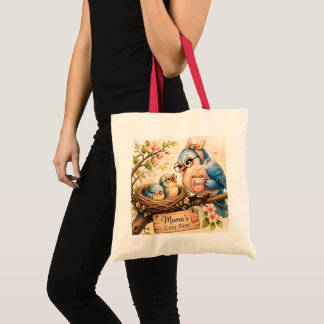  Cozy Bird Family Tote Bag Tygkasse