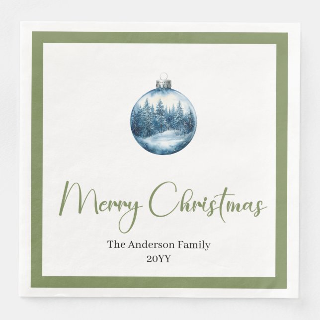 Cozy Bohemian Winter Scene Christmas Party Napkins Pappersservett (Framsida)