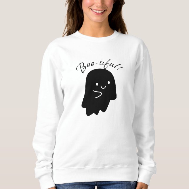 Cozy Boo-tiful Ghost Sweatshirt for Women  T Shirt (Framsida)