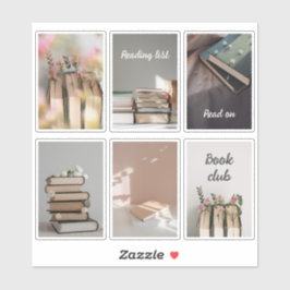 Cozy Book Club Reading Aesthetic Sticker Sheet Klistermärken