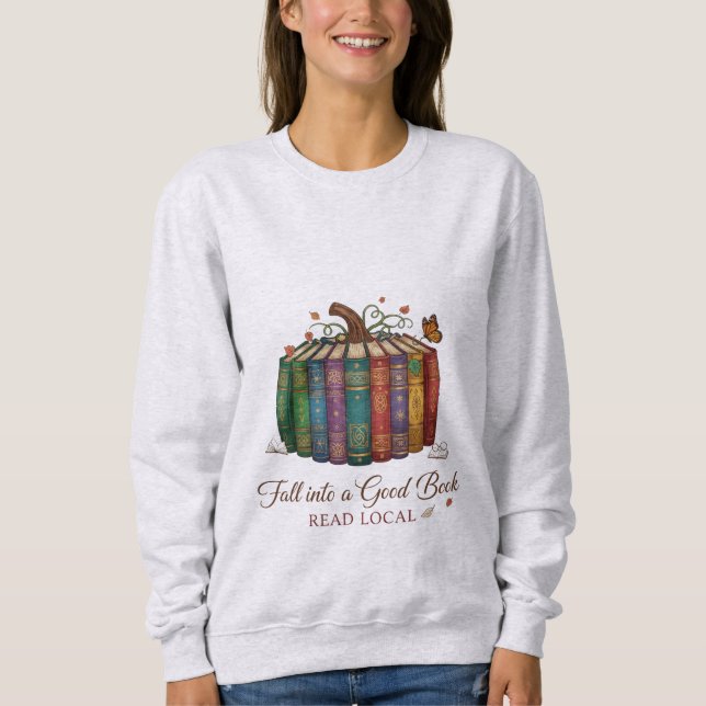 Cozy Book Lover Sweatshirt - Woman Sweatshirt, T Shirt (Framsida)