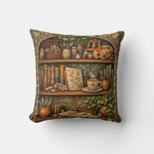 Cozy book shelf books artist supplies coffee