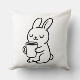 Cozy Bunny Coffee Doodle Kudde