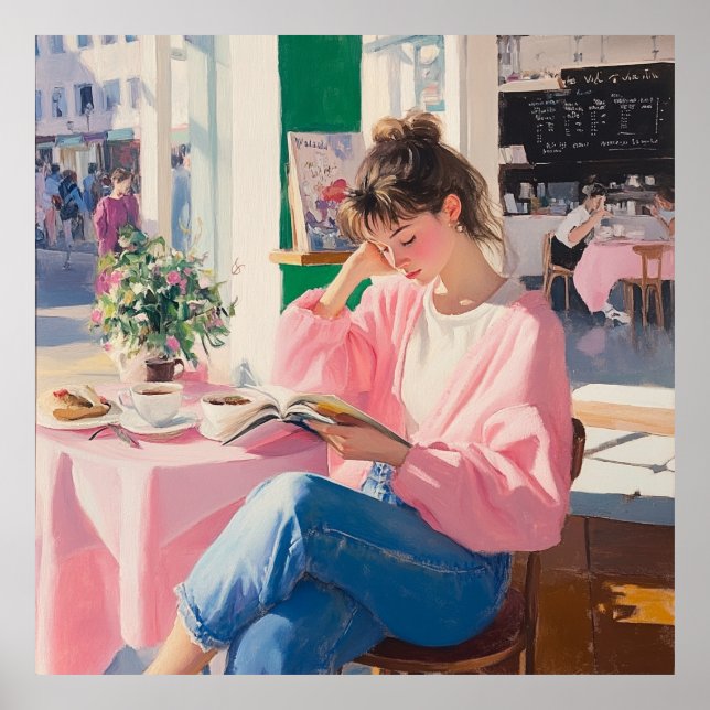 Cozy Café Daydream: Charming Art Poster (Framsidan)