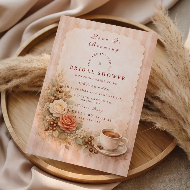 Cozy Cafe Romance Bridal Shower Inbjudningar (Skapare uppladdad)