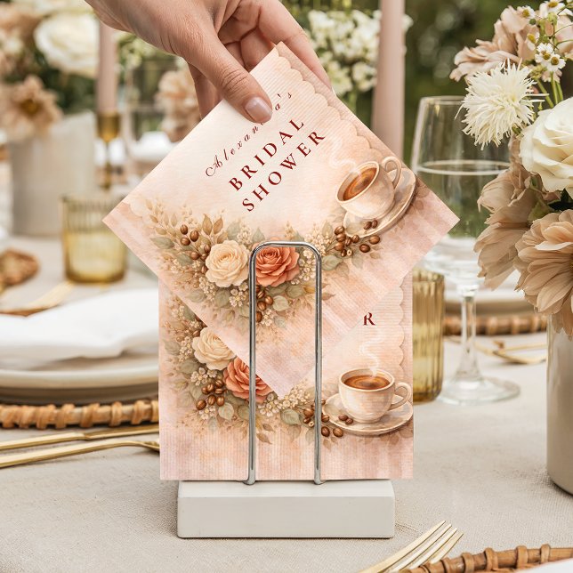 Cozy Cafe Romance Bridal Shower Pappersservett (Skapare uppladdad)