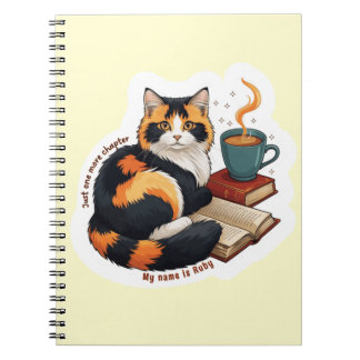 Cozy Calico Cat Personalized Spiral Notebook Anteckningsbok