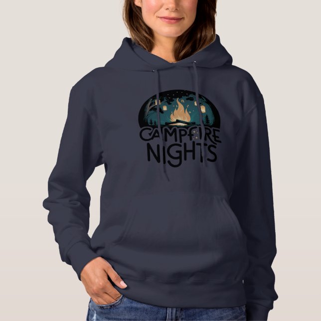 Cozy Campfire Nights Rustic Outdoor Adventure T Shirt (Framsida)