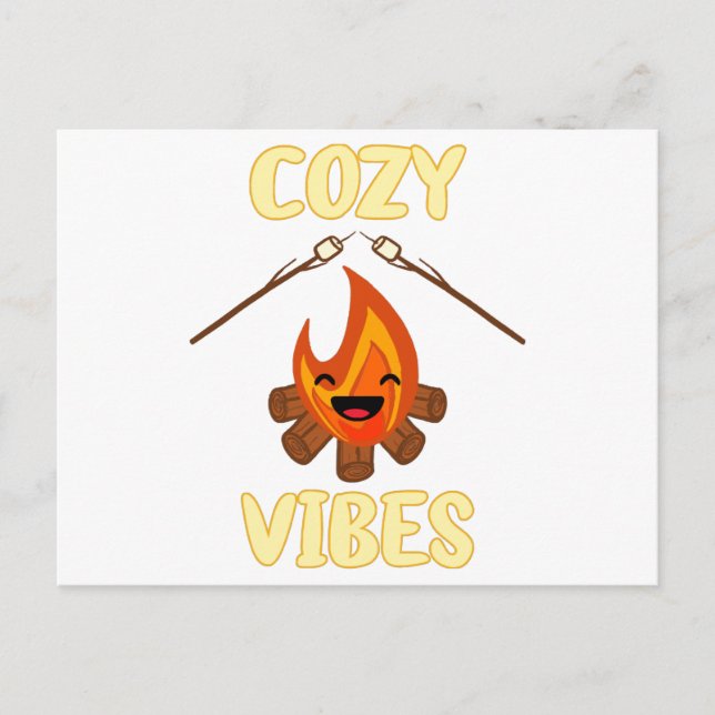 Cozy Campfire Vibes Roasting Marshmallows for Smor Vykort (Framsida)