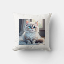 “Cozy Catnap – Cute Kitty Throw Pillow” Kudde