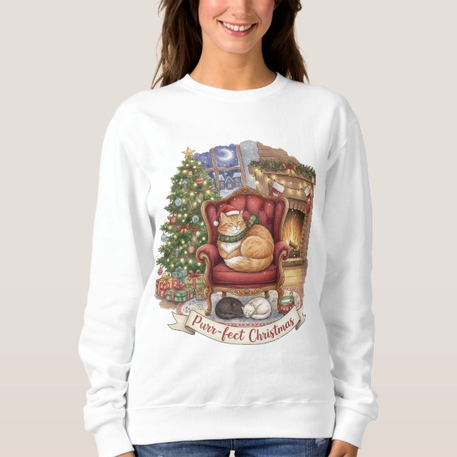 Cozy Cats jul | kattälskare T Shirt (Framsida)