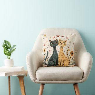 Cozy Cats Throw Pillow Kudde