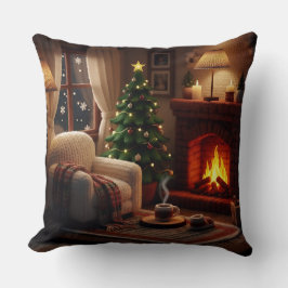 Cozy Christmas atmosphere, in a knitted style Kudde