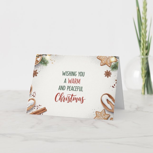 Cozy Christmas Baking Theme Warm Holiday Greeting Helgkort (Framsida)