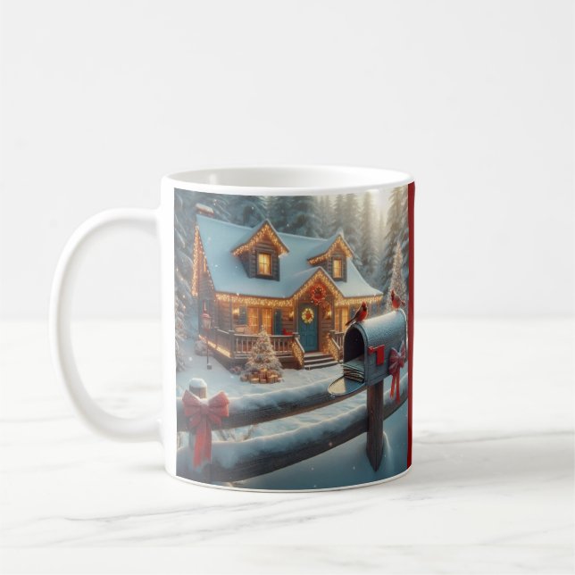 Cozy Christmas Cabin Winter Wonderland Kaffemugg (Vänster)
