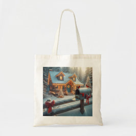 Cozy Christmas Cabin Winter Wonderland Tygkasse