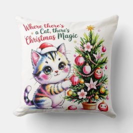 Cozy Christmas Cat - Festive Home Decor Gift Kudde