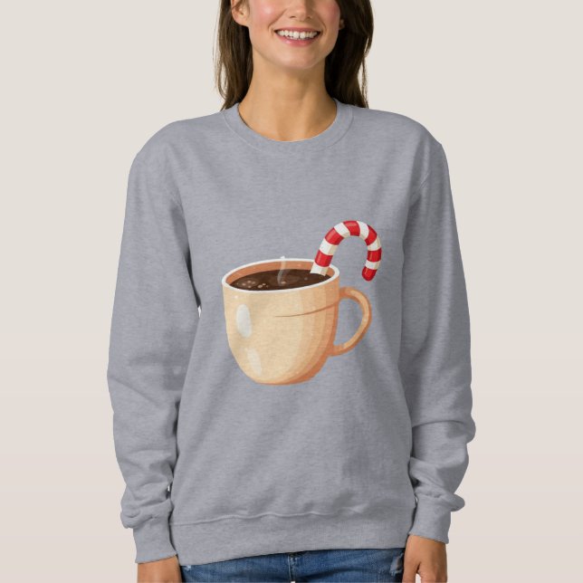 Cozy Christmas Coffee Mug Illustration  T Shirt (Framsida)