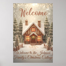 Cozy Christmas Cottage Welcome Poster