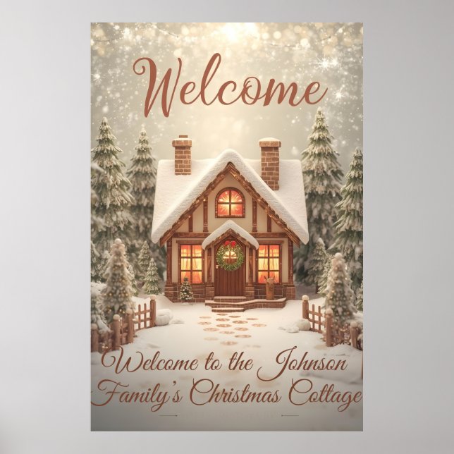 Cozy Christmas Cottage Welcome Poster (Framsidan)
