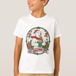 Cozy Christmas Crew – Cute Polar Bear & Gingerbrea T Shirt