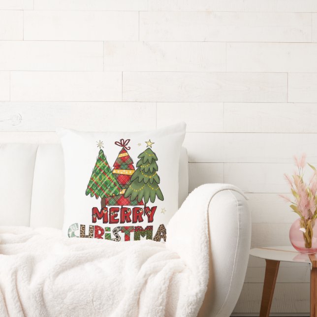 Cozy Christmas Cushion with Santa Claus Illustrati Kudde (Soffa)